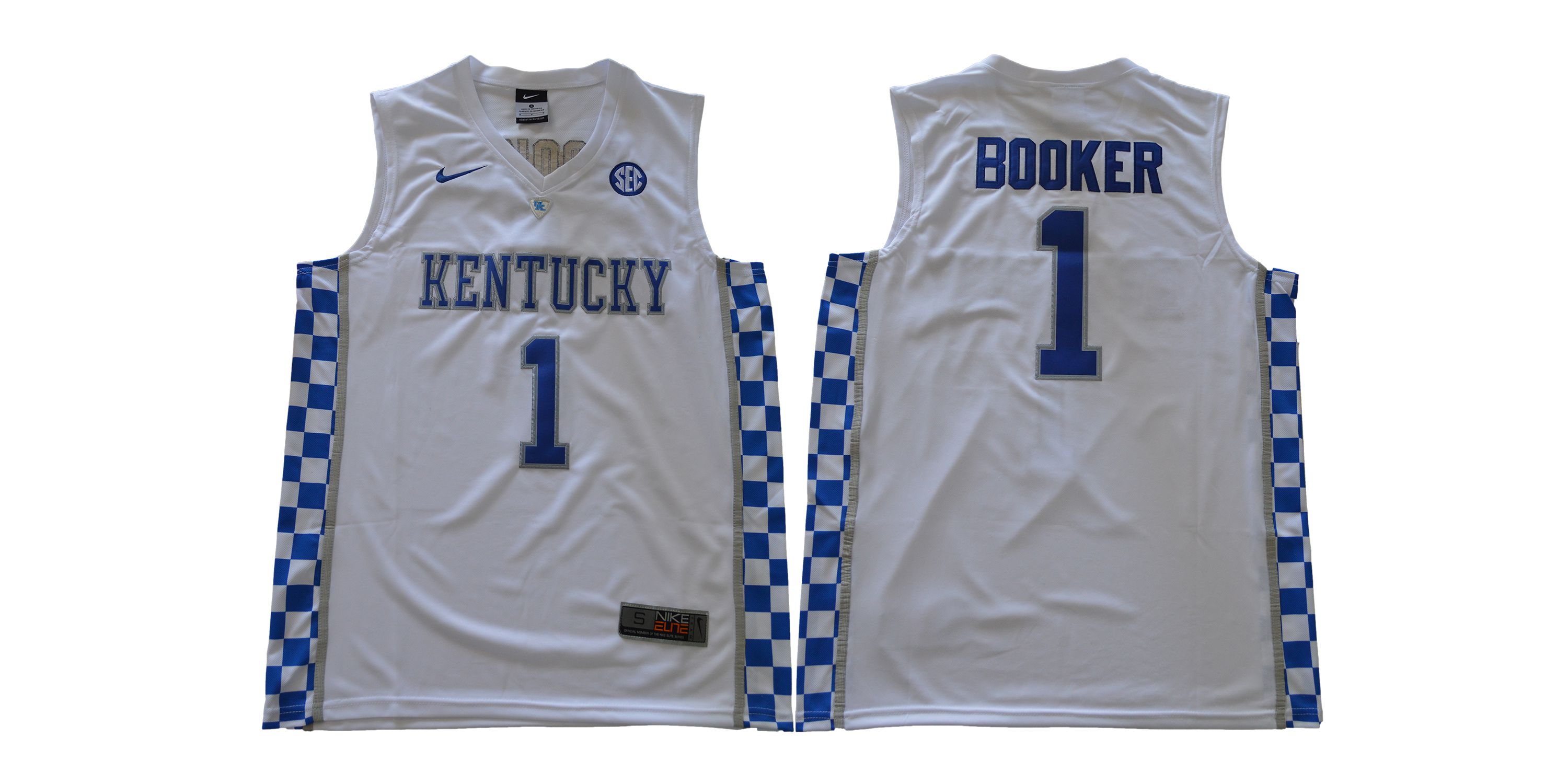 Men Kentucky Wildcats #1 Booker White NBA NCAA Jerseys->ncaa teams->NCAA Jersey